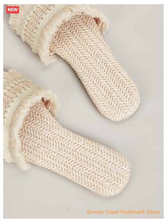 Amazon.com | FRZTOUR Women Fringe Straw Sandals Crochet Open Toe Flat Slip On Sandals